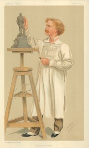 herra William Hamo Thornycroft, pronssinen patsas, 20. helmikuuta 1892, Vanity Fair -sarjakuva tekijältä Leslie Matthew Ward