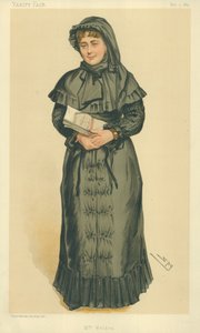 rouva Georgina Weldon, rouva Weldon, 3. toukokuuta 1884, Vanity Fair -sarjakuva tekijältä Leslie Matthew Ward
