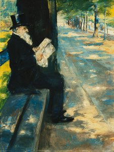 herrat puistossa; Gentleman in the Tiergarten, noin 1900 tekijältä Lesser Ury