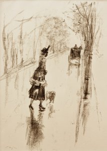 Mädchen mit Hund tekijältä Lesser Ury