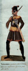 Ranskan vallankumouksen "" vapaaehtoinen lähtö armeijaan"" Gouache des freres Lesueur (1700-luku) Paris, Musee Carnavalet tekijältä Lesueur Brothers