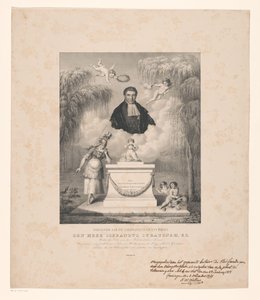 Sibrandus Stratinghin muotokuva Omistettu edesmenneen herra Sibrandus Stratinghin muistolle, E.Z. (otsikko esineessä) tekijältä Levi Michiel Bendix