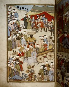OTTOMAN EMPIRE: Istanbulin basaari, noin 1720 (pienoiskuva). tekijältä Levni Levni