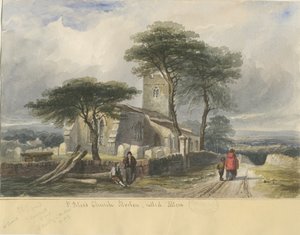 Alton Church: akvarellimaalaus ja [c 1830-1840] (maalaus) tekijältä Lewis John Wood