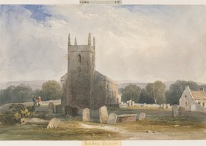 Chaldon Church: akvarellimaalaus ja [c 1830-1840] tekijältä Lewis John Wood