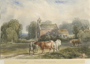 Gratwichin kirkko: akvarellimaalaus ja [c 1830-1840] tekijältä Lewis John Wood