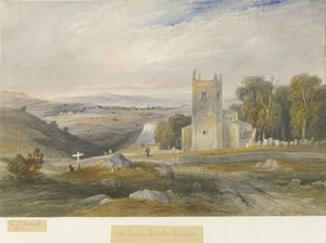 Grindon Church: akvarellimaalaus ja [c 1830-1845]