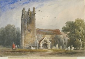 Horton Church: akvarellimaalaus, nd [c1840] tekijältä Lewis John Wood