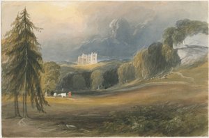 Wootton Lodge: akvarellimaalaus ja [c 1830-1840] tekijältä Lewis John Wood