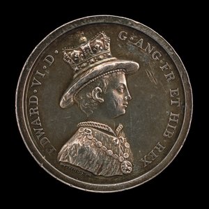 Edward VI, 1537-1553, Englannin kuningas 1547 mitali School of Christ