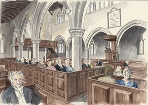 Pyhän Pietarin kirkko, Barton-upon-Humber, Lincolnshire (vesiväri paperille) tekijältä Liam Wales