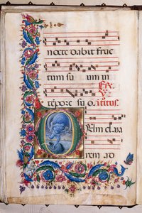 Piccolomini-kirjasto: kuorokirja, turska. 20.5, ff. 36v "Aeolus" kanssa, kirjoittanut Liberale da Verona (noin 1445 - 1527/9).
