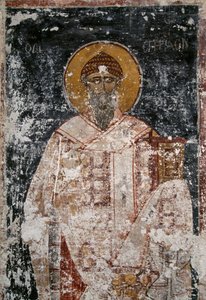 Apostoli, fresko bysanttilaisessa pyhien apostolien kirkossa Ateenan Agorassa, Kreikassa tekijältä Unbekannt Unbekannt
