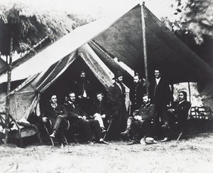 Kenraali Ulysses Grant ja hänen henkilökuntansa City Pointissa kesällä 1864, Amerikan sisällissota, USA tekijältä Unbekannt Unbekannt