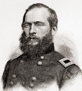 James Abram Garfield, The Century Magazine -lehdestä, julkaistu 1887 (kaiverrus). tekijältä Unbekannt Unbekannt