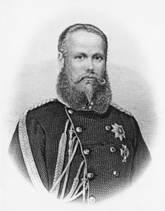 Kaarle I:n (1823-1891), Württembergin kuninkaan muotokuva vuodelta 1864, kaiverrus tekijältä Unbekannt Unbekannt