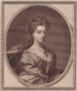 Muotokuva Greville Doddingtonista, Manchesterin herttuattaresta (1672-1720), John Goldarin (1729-1795) kuparikaiverrus G Knellerin maalauksesta tekijältä Unbekannt Unbekannt
