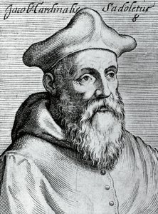 Jacopo Sadoleton (1477-1547), italialaisen humanistin, katolisen piispan ja kardinaalin muotokuva, kaiverrus Illustrissimorum, omnique virtutis, et scientiarum laude praestantissimoru virorum icones, Claudius Pernetuksen ikoneista tekijältä Unbekannt Unbekannt