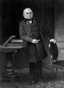 Muotokuva John Quincy Adamsista (1767-1848), yhdysvaltalaisesta poliitikosta ja diplomaatista, joka oli Yhdysvaltain kuudes presidentti vuosina 1825-1829, kaiverrus tekijältä Unbekannt Unbekannt