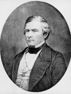 Muotokuva Millard Fillmoresta (1800-1874), yhdysvaltalaisesta lakimiehestä ja poliitikosta, joka toimi Yhdysvaltojen 13. presidenttinä vuosina 1850-1853, kaiverrus Mathew Bradyn (1822-1896) dagerrotypian mukaan tekijältä Unbekannt Unbekannt