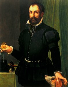 Kellot, ranne, analoginen Muotokuva miehestä pitelemässä kelloa, n. 1558 tekijältä Unbekannt Unbekannt