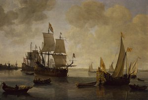 Prinssi William II of Orangen osavaltioiden jahti muiden toimitusten kanssa (öljy kankaalle)