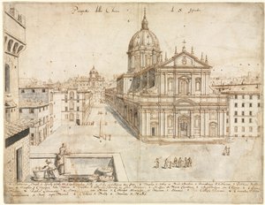 Dezoito Vistas de Roma: A Igreja de SantIgnazio, 1665. finlandês
