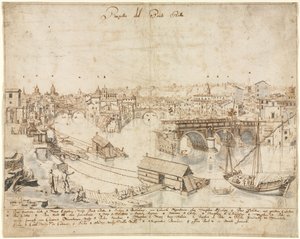 Kahdeksantoista näkymää Roomaan: Ponte Rotto, 1665. tekijältä Lievin Cruyl