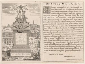 Etukappale esitteestä Lourum Urbis Romae Insign[ium], 1666. tekijältä Lievin Cruyl