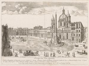 Piazza Navona "Näkymä Rooman kaupungin maamerkeistä" tekijältä Lievin Cruyl