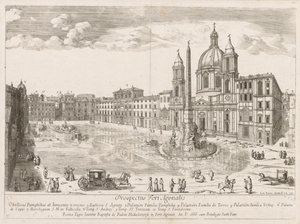 Piazza Navona Rooman kaupungin Lourumin esitteestä, 1666. tekijältä Lievin Cruyl