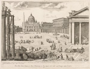 St Pyhän Pietarin basilika Rooman kaupungin Lourumin esitteestä, 1666. tekijältä Lievin Cruyl