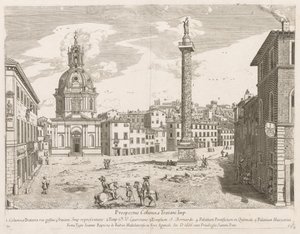 Trajans-pylväs esitteestä Lourum Urbis Romae Insignium, 1666 tekijältä Lievin Cruyl