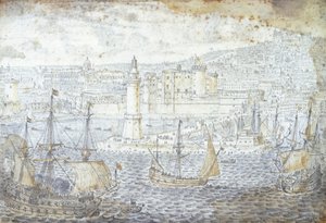 Näkymä Napolista, kirjoittanut Lievin Cruyl (1640-1720), Italia