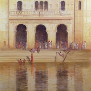 Udaipur Steps (öljy kankaalle) tekijältä Lincoln Seligman
