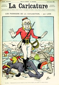 Pioneers of Civilization, John Bull tuomassa rauhaa ja sivilisaatiota maailmaan, La Caricature -lehden kansi, 26. marraskuuta 1898 tekijältä Lion