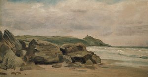 Näkymä Rame Headiin, Cornwall, 1800-luku (öljy myllylevylle)