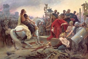 Vercingetorix heittää kätensä alas Julius Caesarin jalkojen eteen, 1899