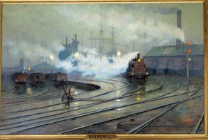 Näkymä Cardiff Docksin maalauksesta Lionel Walden (1861-1933) 1894 su. 1,27x1,93 m. Pariisi, Musee d
