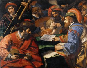 Konsertti: Spada, Leonello (1576-1622). Öljy kankaalle, n. 1610-1615, Mitat: 138x177. Galleria Borghese, Rooma