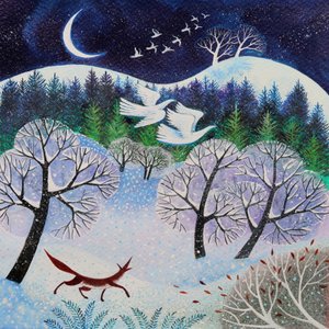 Cool Fox, 2021, (akryylit paperille) tekijältä Lisa Graa Jensen