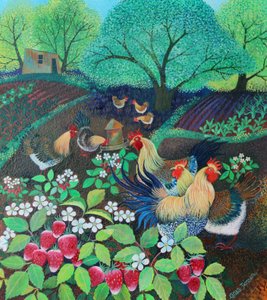 Hen Party, 2016, (acrylic inks sa papel)finn tekijältä Lisa Graa Jensen