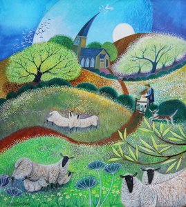 Kissing Gate, 2021 (akryyli paperille) tekijältä Lisa Graa Jensen