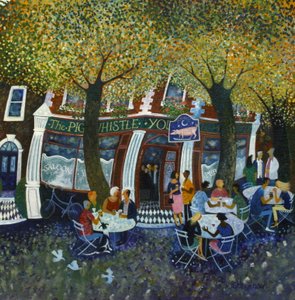 Pig and Whistle, 2011, (akryylit paperille) tekijältä Lisa Graa Jensen
