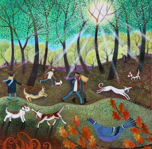 Sunburst, 2022 (akryylit pellavalle ja gesso) tekijältä Lisa Graa Jensen