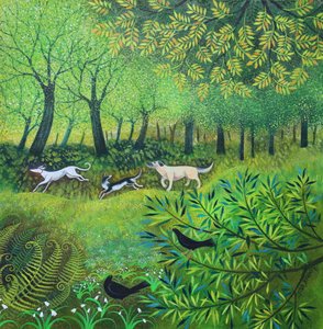 Kolme ystävää, 2024 (akryyli kankaalle) tekijältä Lisa Graa Jensen