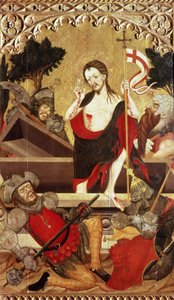 Ylösnousemus (tempera paneelille)