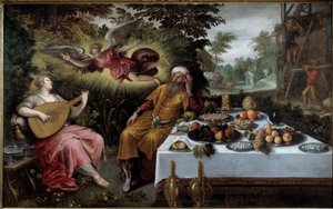 Rikkauksien turhamaisuus tai melankolinen kurjuus. Ludovico Pozzoseratto (1550-1610) maalaus