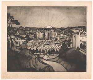 Avignon (alkuperäinen nimi) tekijältä Lodewijk Schelfhout (signed by artist)