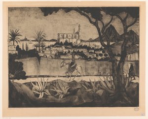 Bastia Korsikassa Bastia (alkuperäinen nimi) tekijältä Lodewijk Schelfhout (signed by artist)